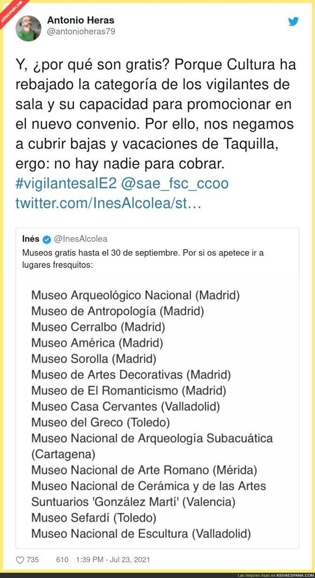 Los museos gratis y su explicación
