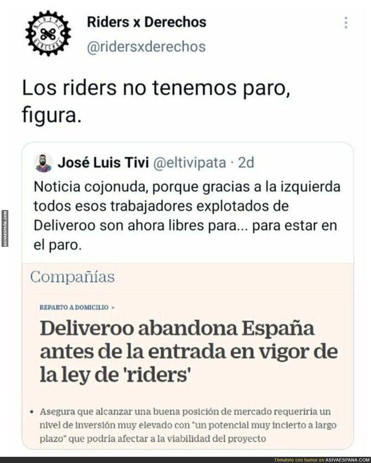Los riders no tienen derechos
