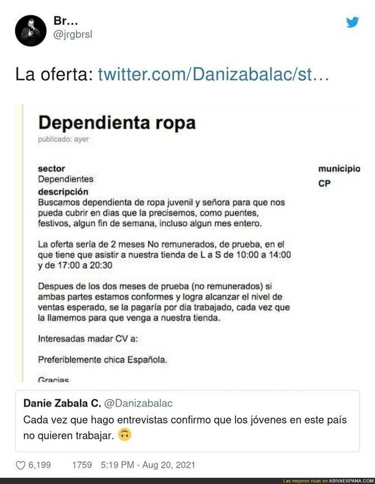 Por lo menos con la esclavitud te daban un techo y comida, ahí ni eso