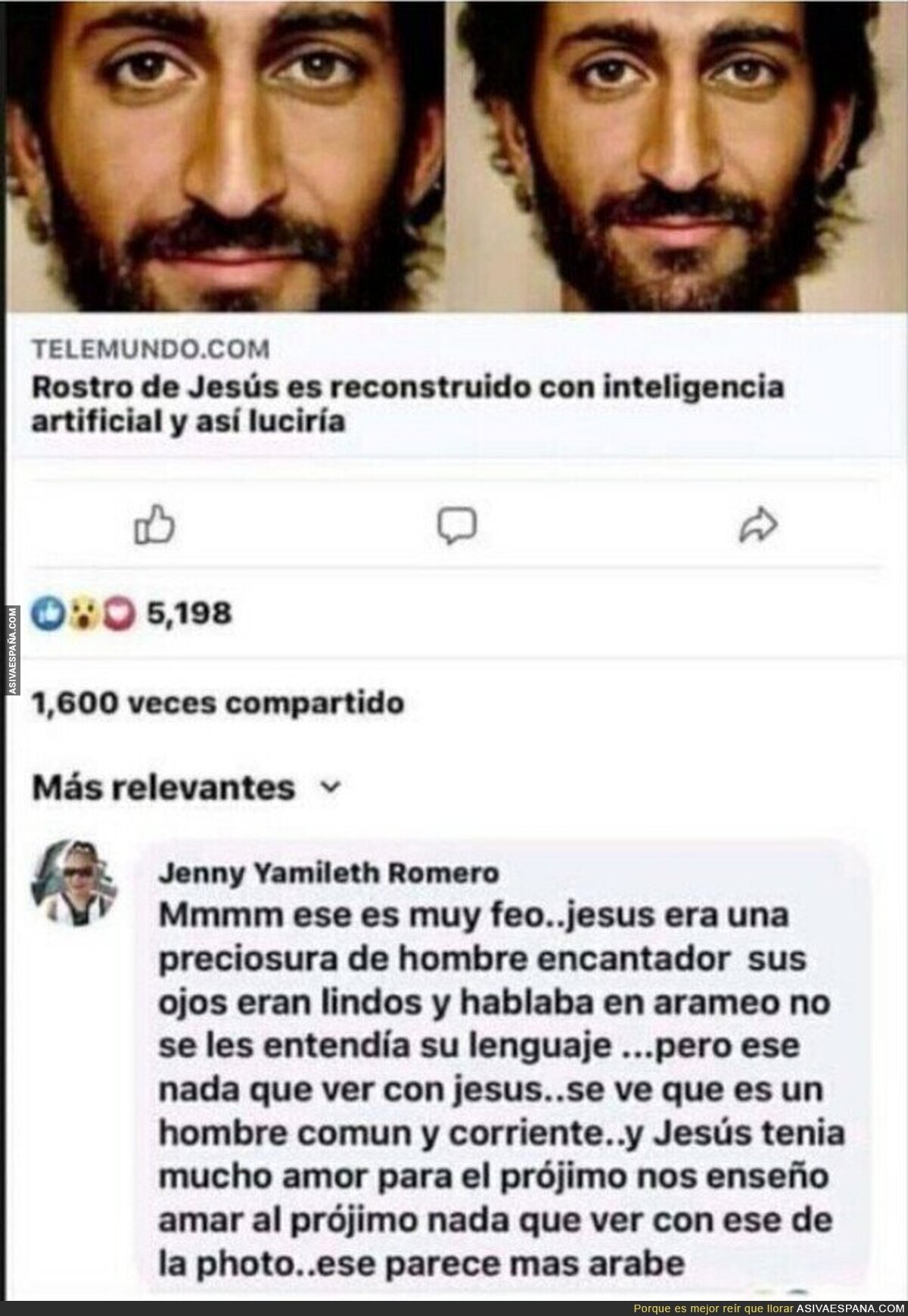 Alucina con el comentario que recibe esta noticia sobre el rostro de Jesús tras reconstruirse con inteligencia artificial