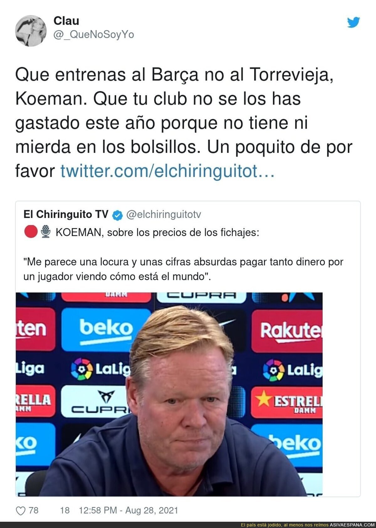 Vaya cara más dura tienen en el Barça