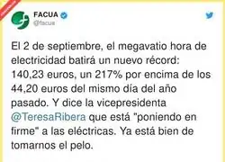No tiene l&iacute;mites el precio de la luz