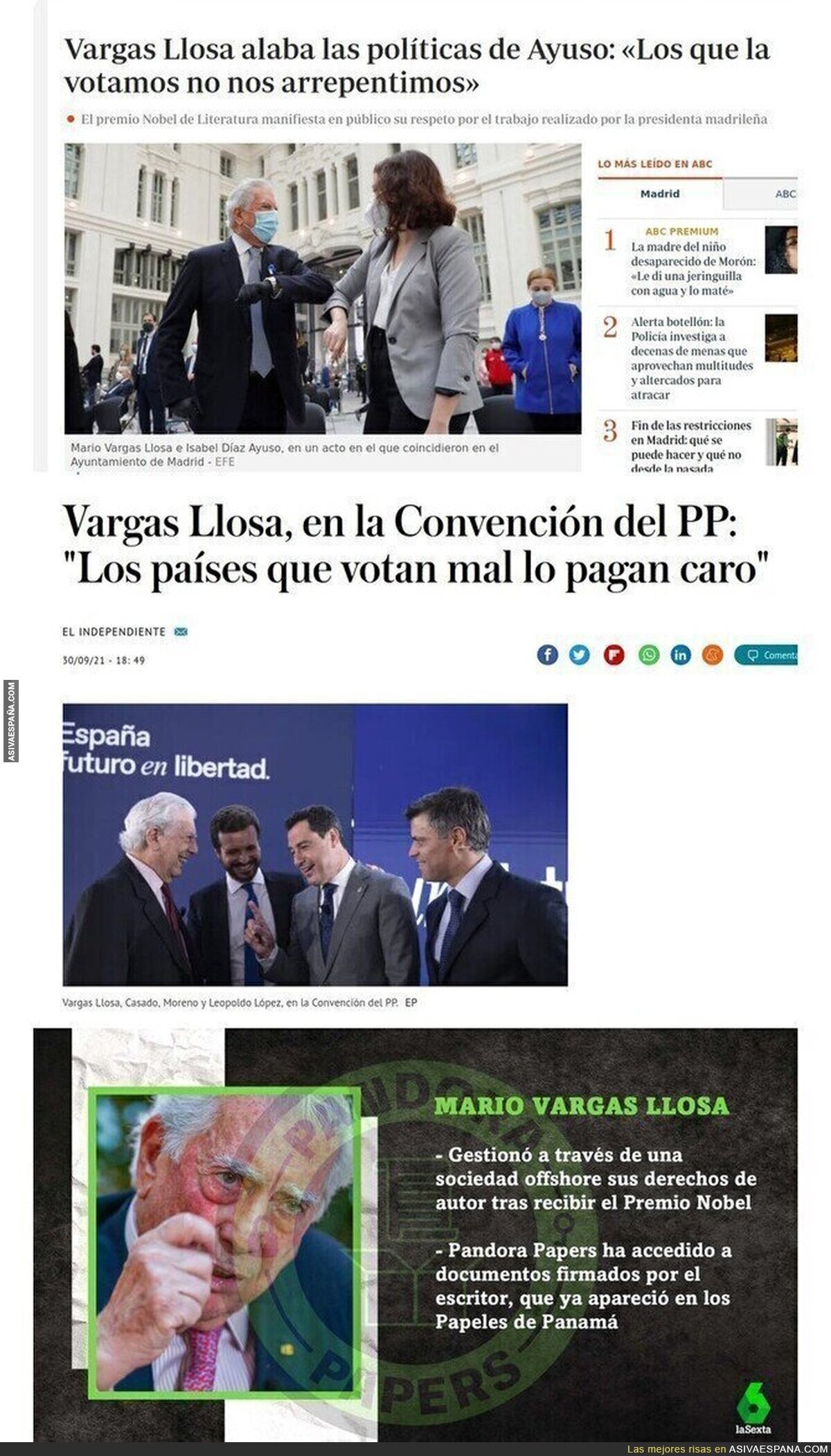 El motivo por el que a Vargas Llosa le gusta tanto Isabel Díaz Ayuso