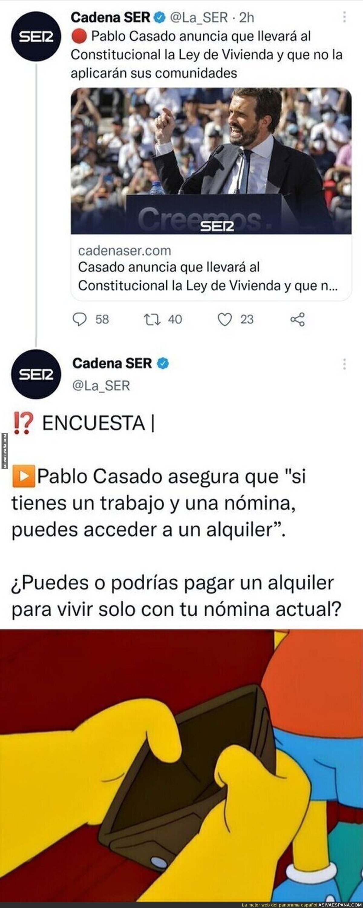No tengo dinero ni para comprar la cartera