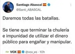 Est&aacute;n los de VOX como para dar lecciones con el pasado que tienen