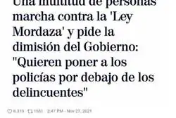 La Polic&iacute;a a favor de la represi&oacute;n
