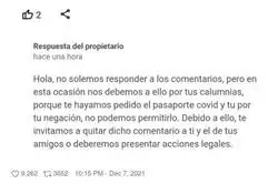 La respuesta del restaurante es brutal