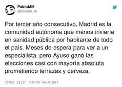 Madrid y la sanidad p&uacute;blica