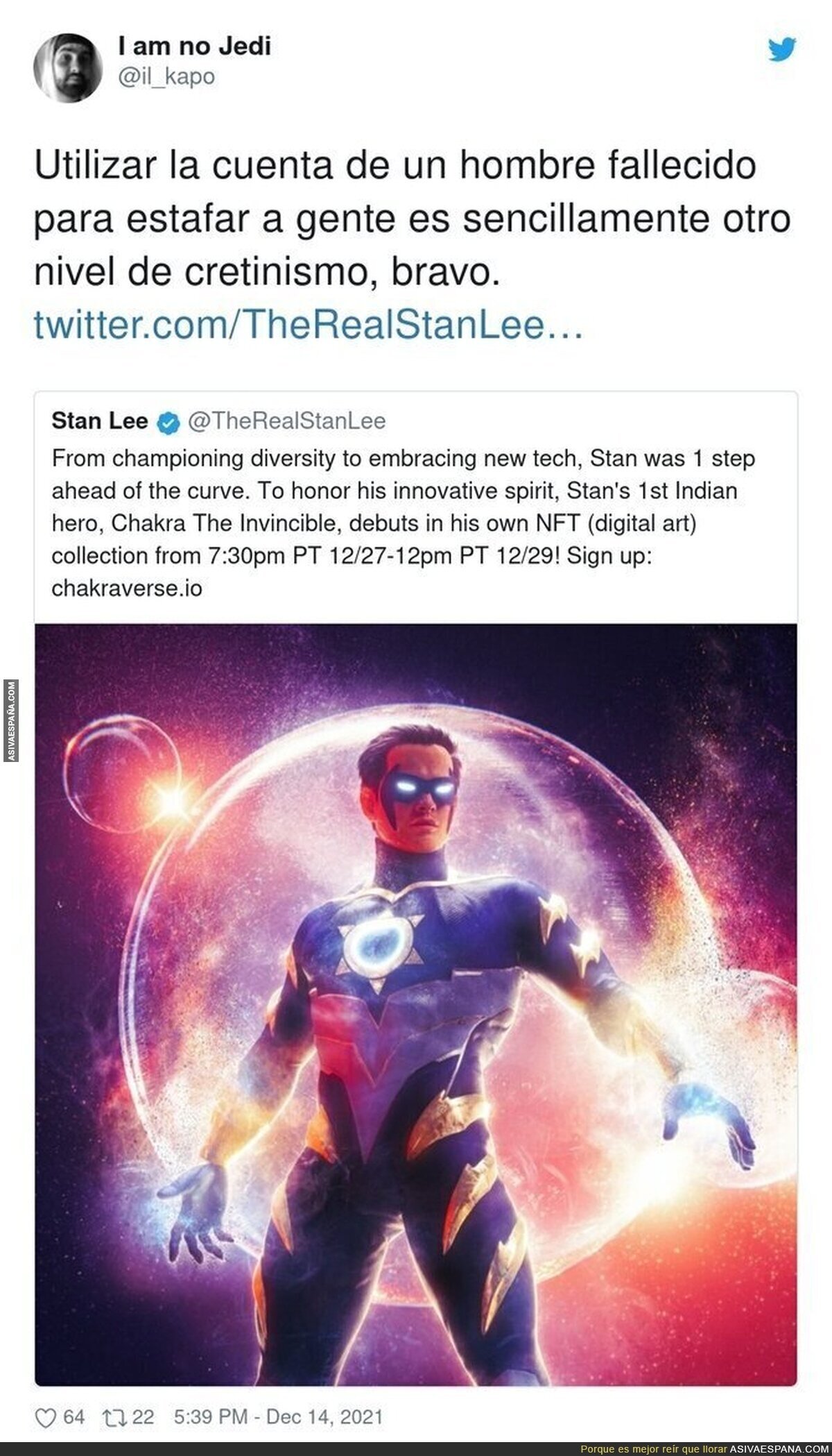 La gente que gestiona la cuenta de Stan Lee se ha superado por completo