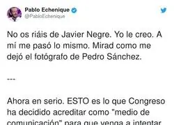 Pablo Echenique se burla de Javier Negre tras el montaje con el fot&oacute;grafo de Pedro S&aacute;nchez