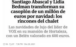 Los lujos de Santiago Abascal para Navidad