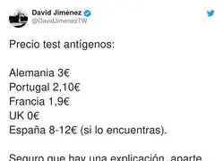 A ver quien explica el precio de los test de ant&iacute;genos