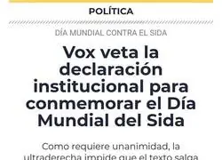 La &uacute;nica funci&oacute;n de VOX es vetar propuestas y todas estas noticias lo confirman