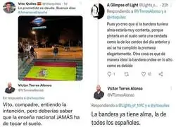 La bandera de Espa&ntilde;a no se pone en el suelo