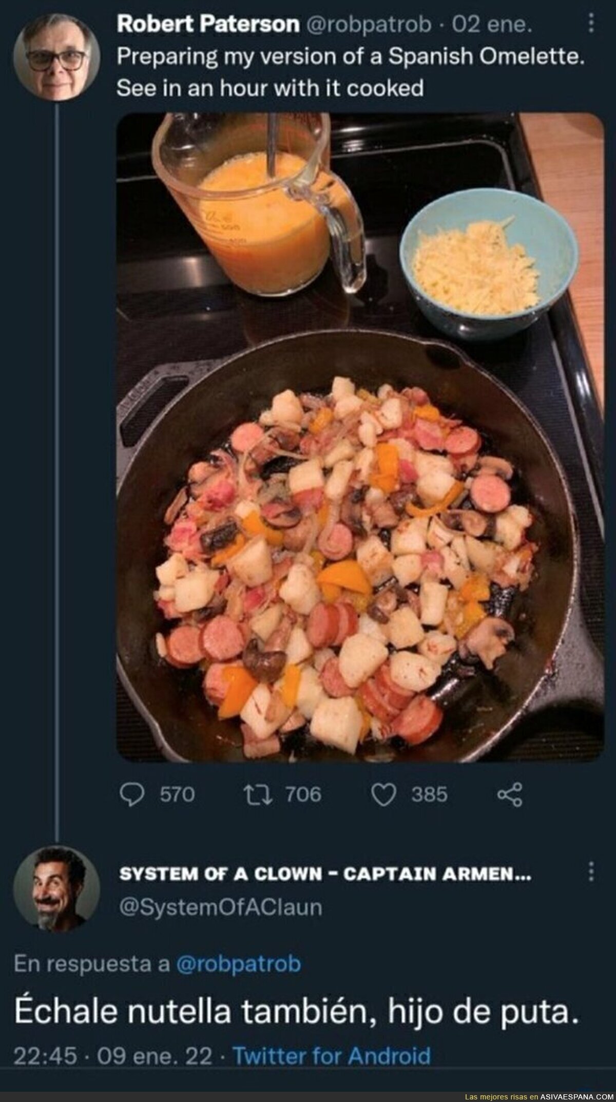 Este tipo crea su versión de la tortilla española y está haciendo llorar a toda España
