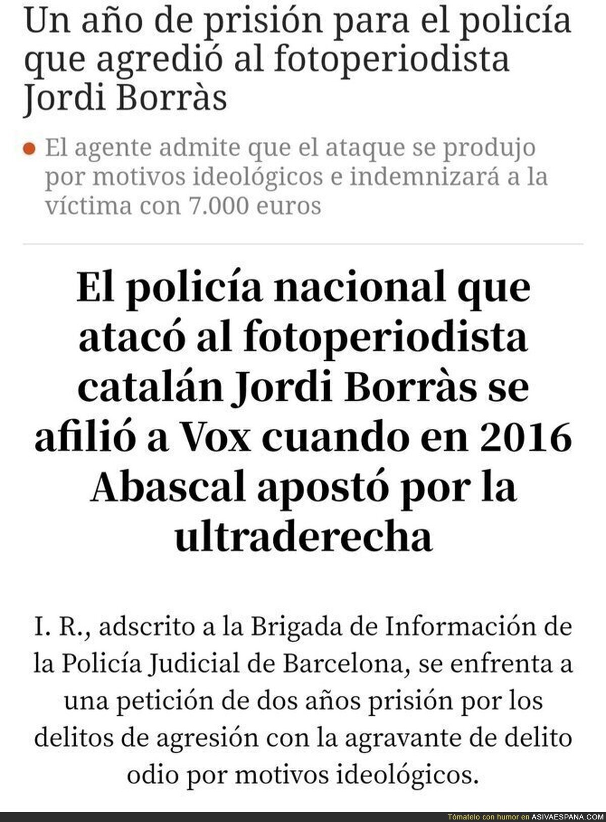 Agresión policial de extrema derecha