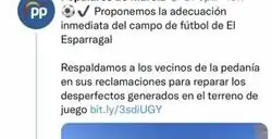 El monumental rev&eacute;s del CD Esparragal al PP tras pedir mejorar las instalaciones de su campo