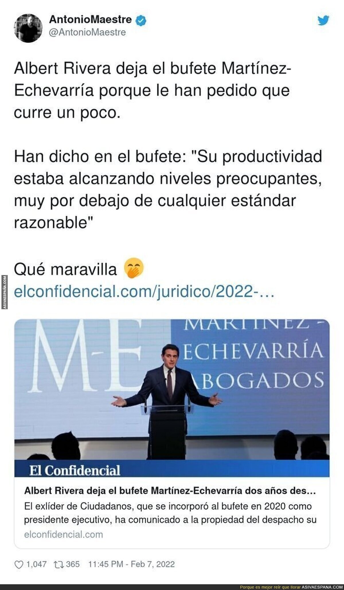 Albert Rivera queda retratado por el bufete de abogados donde trabajaba
