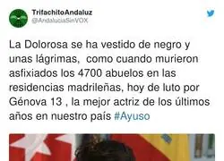 Isabel D&iacute;az Ayuso en su papel de v&iacute;ctima