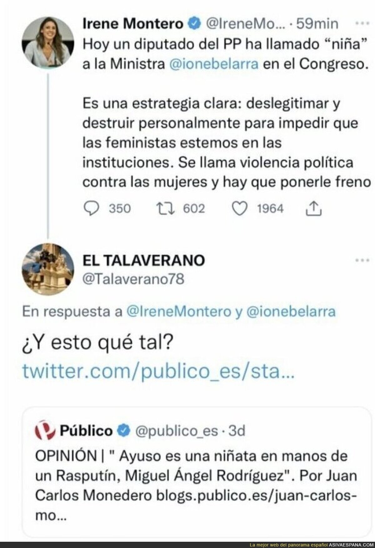 Menudo revés a Irene Montero tras quejarse que a Ione Belarra la han llamado niñata