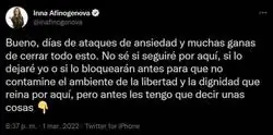Inna Afinogenova se pronuncia tras la censura brutal de toda Europa a la cadena RT
