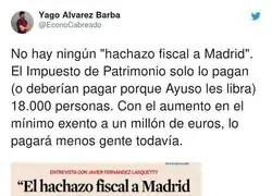 Como es dif&iacute;cil decir "hachazo a los ricos", lo llaman "hachazo a los madrile&ntilde;os"