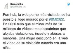 La verg&uuml;enza absoluta de Pornhub el d&iacute;a Internacional de la Mujer