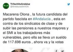 Las pocas luces de la gente que vota y votar&aacute; a Macarena Olona