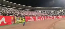En el campo de futbol del Estrella Roja de Belgrado, en Serbia, hoy los fans mostraron en sus pancartas m&aacute;s de 20 pa&iacute;ses bombardeados y masacrados por parte de EEUU y la OTAN