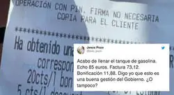 Esta persona se alegra de la bonificaci&oacute;n que le acaban de dar en una gasolinera gracias a Pedro S&aacute;nchez y no tardan en caerle las respuestas