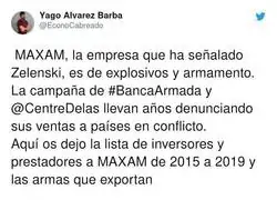 Un dato interesante sobre MAXAM se&ntilde;alada por Zelenski