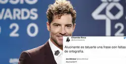 Todo el mundo se est&aacute; riendo de David Bisbal tras subir esta imagen de un tatuaje con faltas de ortograf&iacute;a