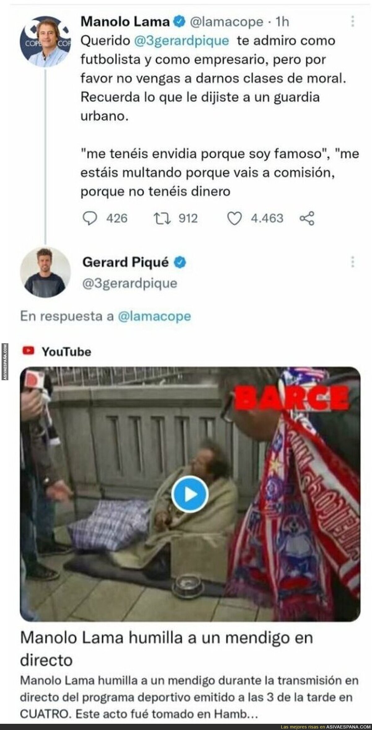 Piqué acaba de dejar por los suelos a Manolo Lama recordando su pasado más oscuro