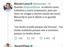 Piqu&eacute; acaba de dejar por los suelos a Manolo Lama recordando su pasado m&aacute;s oscuro