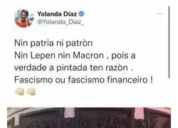 As&iacute; ha cambiado Yolanda D&iacute;az su opini&oacute;n sobre Macron