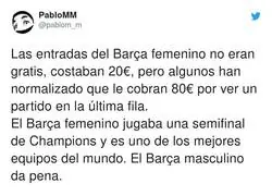 Diferencias en el Camp Nou entre equipo femenino y equipo masculino