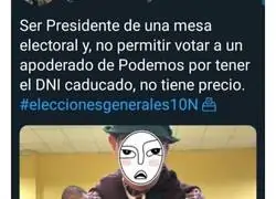 Esta historia del simpatizante de VOX que no dej&oacute; votar a un apoderado de Unidas Podemos te har&aacute; sonre&iacute;r