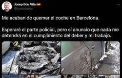 El l&iacute;der del PP en Barcelona, Josep Bou Vila denuncia que le han quemado el coche y le dejan retratado en pocas horas