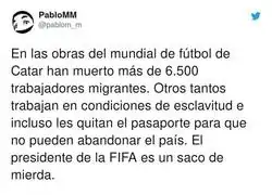 Infantino es c&oacute;mplice de esos esclavistas