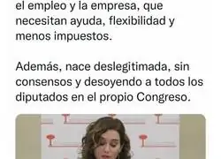 As&iacute; ha cambiado de opini&oacute;n Isabel D&iacute;az Ayuso tras ver los buenos resultados de la reforma laboral