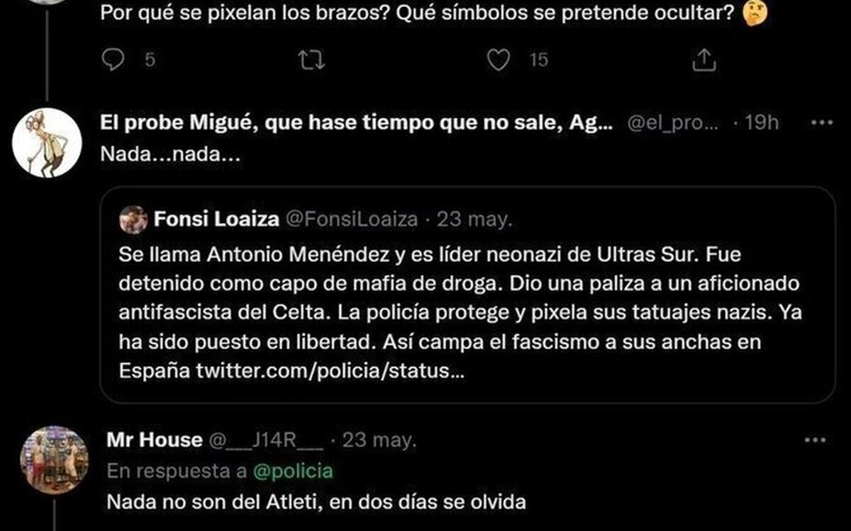 La PolicÃa detiene al lÃder de los Ultras Sur y todo internet se ha dado cuenta de este detalle indignante