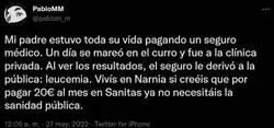 La realidad de la sanidad p&uacute;blica y privada contado con este testimonio y as&iacute; reacciona la gente que ha probado ambas