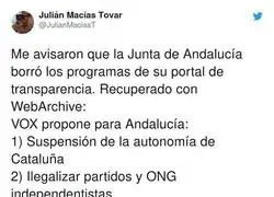 Lo &uacute;nico que VOX tiene para Andaluc&iacute;a