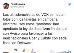 La doble cara de VOX con los taxistas