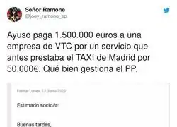 Otra m&aacute;s de Ayuso a los VTC