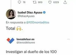 Isabel D&iacute;az Ayuso muestra su buena amistad con los de 100 Montaditos y el final es totalmente predecible