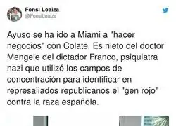 Isabel D&iacute;az Ayuso haciendo negocios con el primero que pilla en Miami