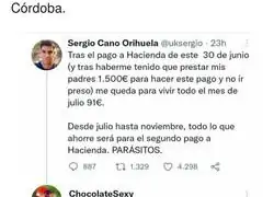 Llora en Twitter porque hacienda le ha quitado 1.500&euro; y le pegan la h*stia de su vida en las respuestas