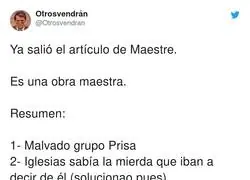 Un d&iacute;a esperando la opini&oacute;n de Antonio Maestre sobre la verg&uuml;enza absoluta de los audios de Antonio Garc&iacute;a Ferreras