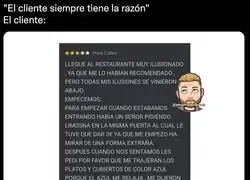 La surrealista review que dej&oacute; esta persona en internet tras ir  a ir a un restaurante